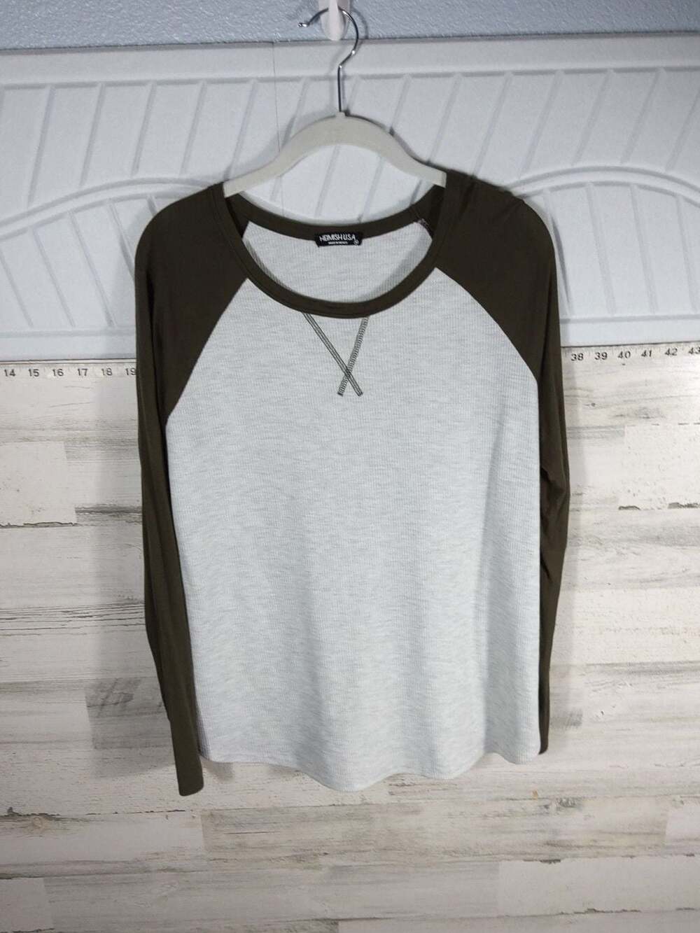 HEIMISH U.S.A. Long Sleeve Thermal Waffle Knit Raglan Shirt